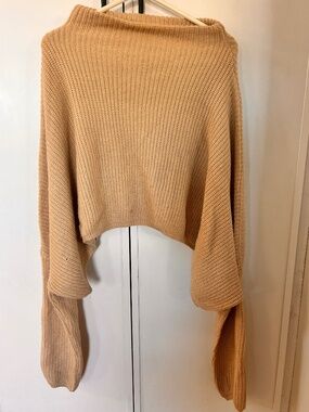 SEEK The Label Camel Cropped Knit Sweater – XS